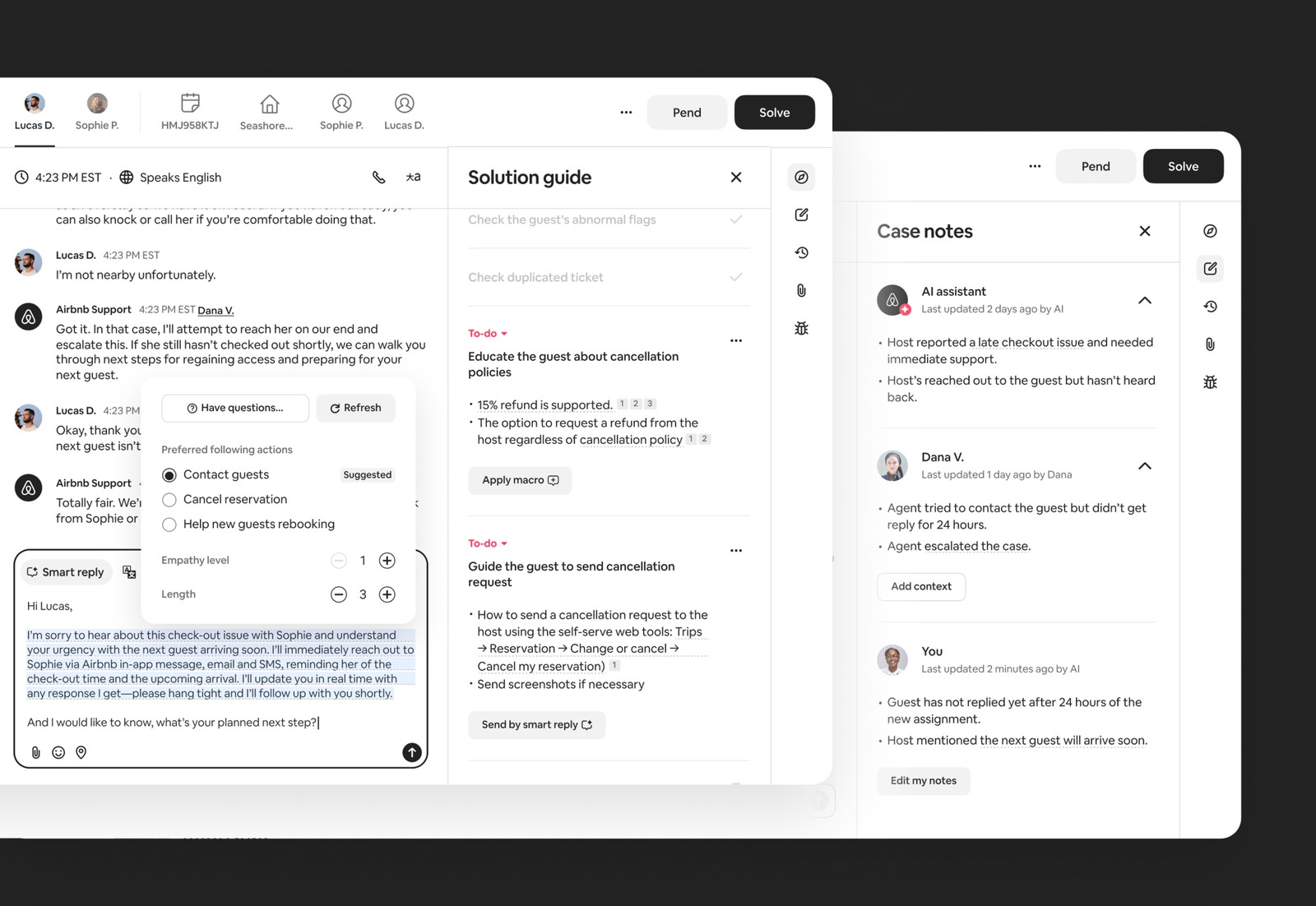 Airbnb · Atrium AI feature