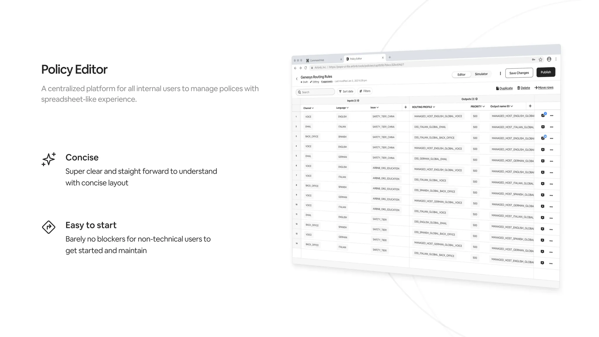 Command Hub — Policy Editor